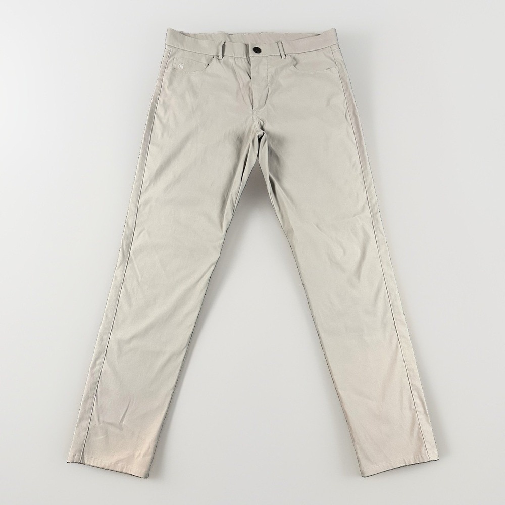 Greyson Montauk Golf Pants Mens 33x32 Lt Gray Performance Trousers Five Pocket